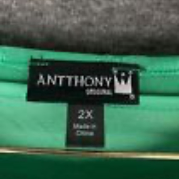 Anthony Original 2X Green Tunic Hi Low Hem Elegant Top Plus Size Fashion - Picture 3 of 8